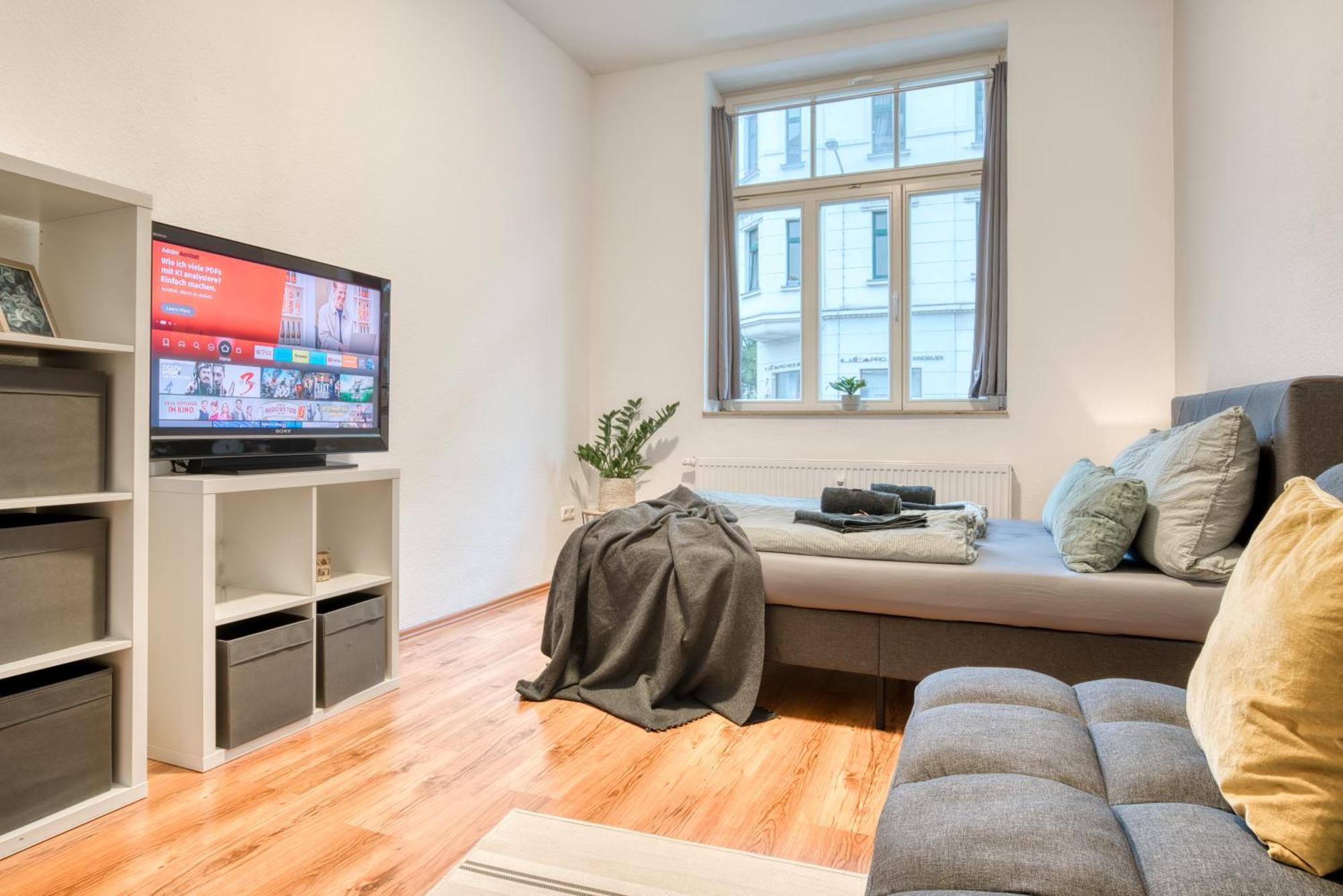 Homy I Altbaucharme Netflix Und Wlan Leipzig Exterior foto